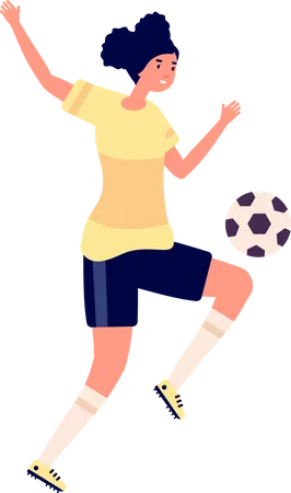 Frau spielt Fußball  Illustration