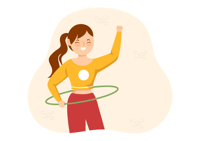 Frauen spielen Hula Hoop  Illustration