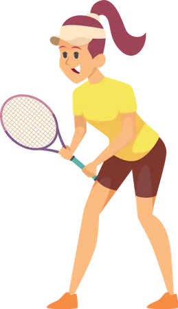 Frau spielt Tennis  Illustration