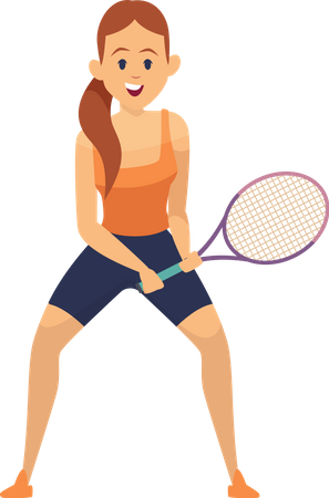 Frau spielt Tennis  Illustration