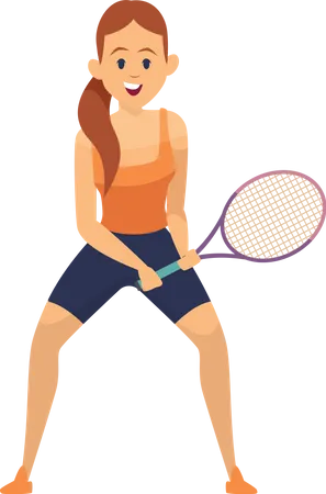 Frau spielt Tennis  Illustration