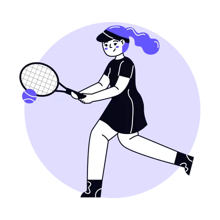 Frau spielt Tennis  Illustration