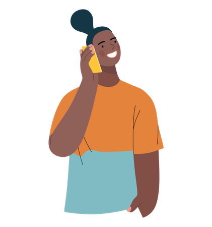 Frau spricht am Telefon  Illustration