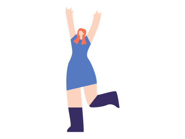 Frau steht in Tanzpose  Illustration