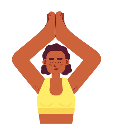 Frau dehnt sich in Yoga-pose  Illustration