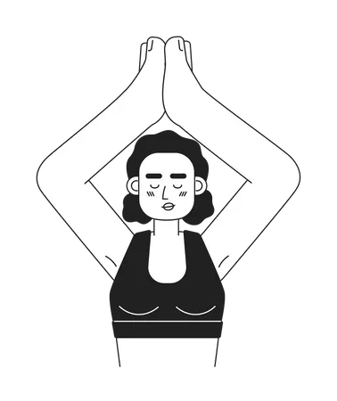 Frau dehnt sich in Yoga-pose  Illustration