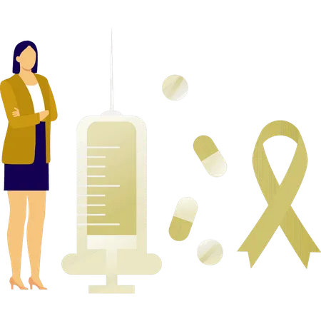 Frau sucht HIV-Impfstoff  Illustration