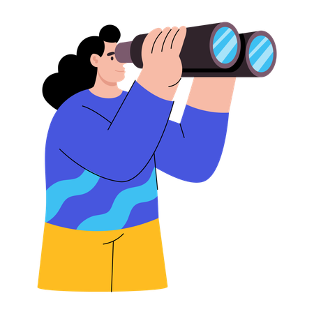 Frau auf der Suche nach Straße  Illustration