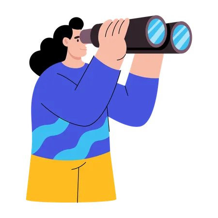 Frau auf der Suche nach Straße  Illustration