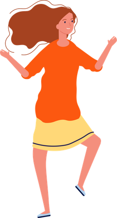 Frau tanzt auf Party  Illustration