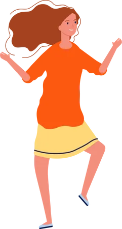 Frau tanzt auf Party  Illustration