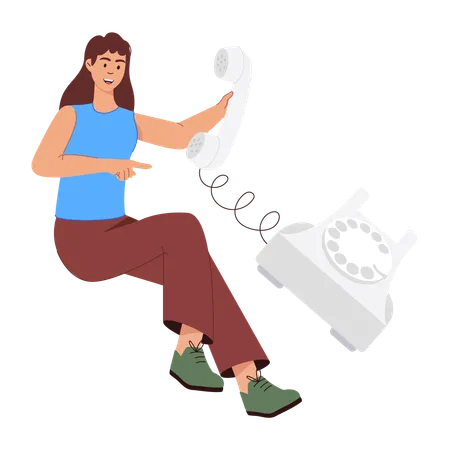 Frau spricht am Telefon  Illustration