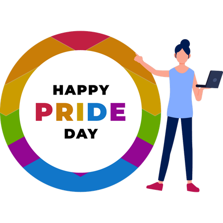 Frau überprüft die Feier zum Pride Day  Illustration