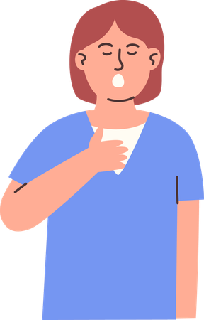 Frau übt tiefes Atmen  Illustration