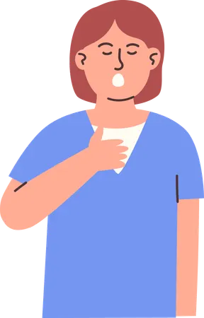 Frau übt tiefes Atmen  Illustration