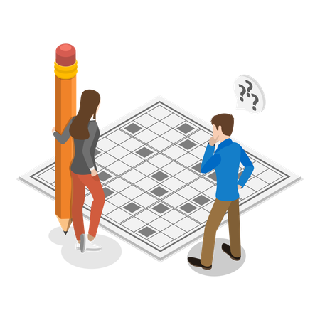 Frau und Mann spielen zu Hause  Illustration