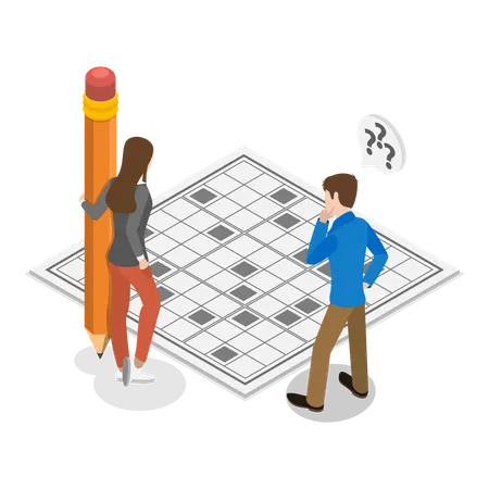 Frau und Mann spielen zu Hause  Illustration