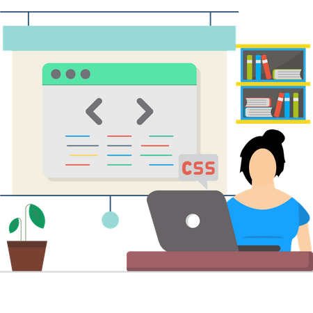 Frau, Webentwicklerin  Illustration