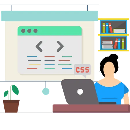 Frau, Webentwicklerin  Illustration