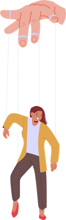 Frau wird durch Marionetten gesteuert  Illustration