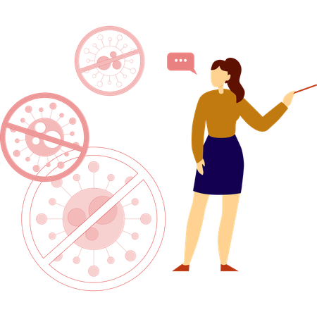Frau zeigt Asthma-Erkrankung  Illustration