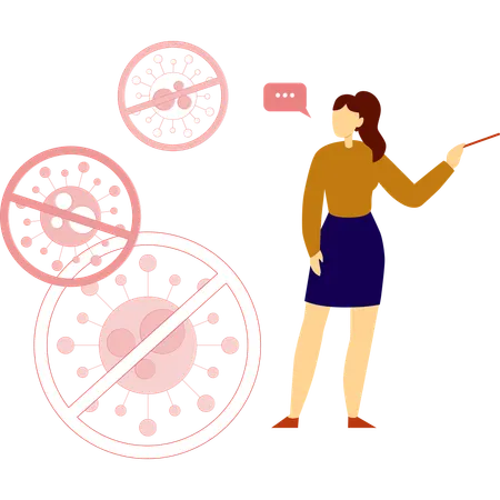 Frau zeigt Asthma-Erkrankung  Illustration