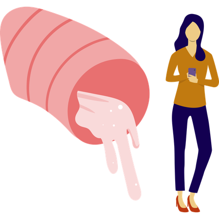 Frau zeigt Bronchitis Flüssigkeitsinfektion  Illustration