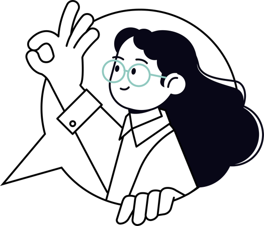 Frau zeigt Kundenfeedback Illustration