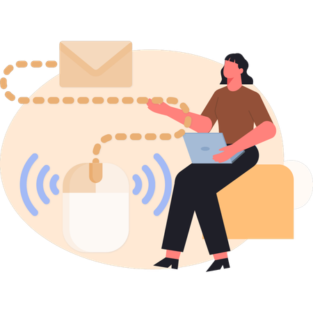 Frau zeigt Online-Kundensupport  Illustration