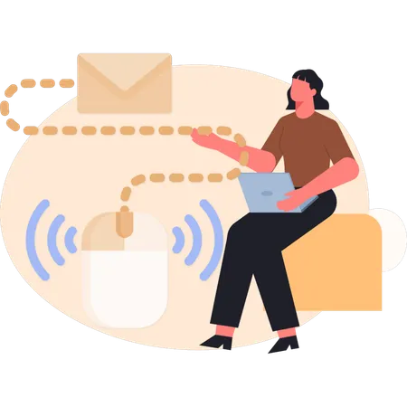 Frau zeigt Online-Kundensupport  Illustration