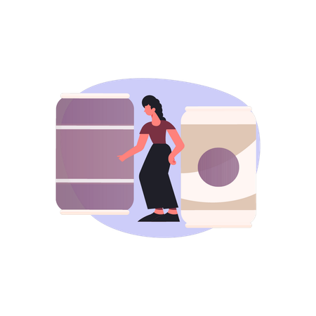 Frau zeigt Teen Pack  Illustration