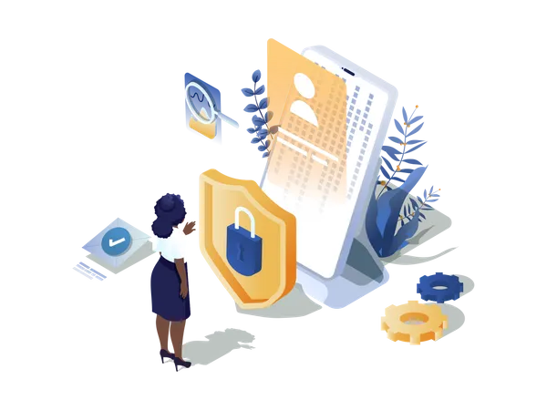 Fraud Protection Concept 3 D Isometric Web Scene People Protecting From Hacker And Internet Data Phishing Attack Using Cyber Security Technology Vector Illustration In Isometry Graphic Design Illustration