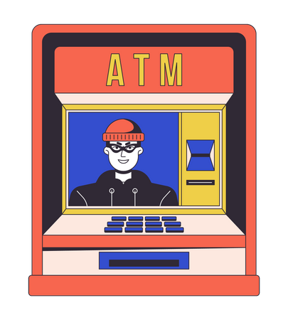 Fraude en cajeros automáticos  Ilustración