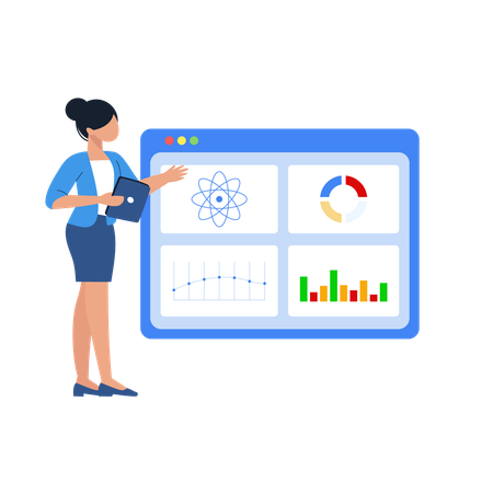 Frauen analysieren Geschäftsdaten  Illustration