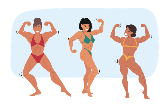 Bodybuilding-Wettbewerb für Frauen  Illustration