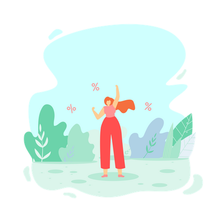 Frauen freuen sich über Einkaufsrabatt  Illustration