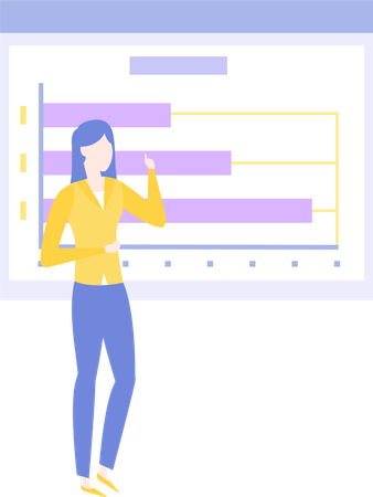 Frauen halten statistische Präsentation  Illustration