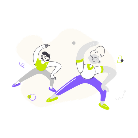 Frauen machen Aerobic  Illustration