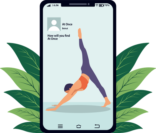 Frau macht Online-Yoga  Illustration