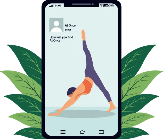 Frau macht Online-Yoga  Illustration