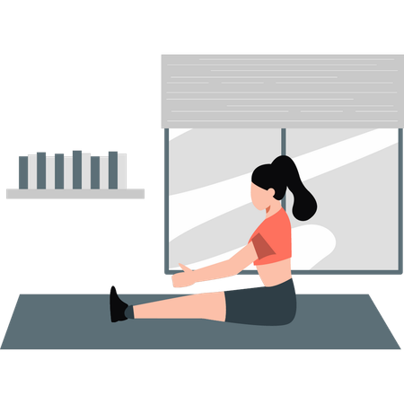 Frauen beim virtuellen Yoga  Illustration