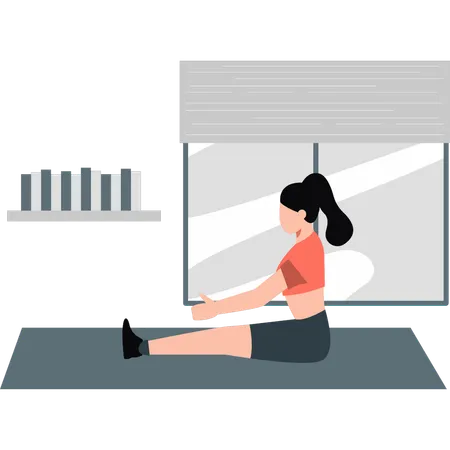 Frauen beim virtuellen Yoga  Illustration