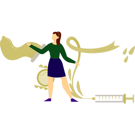 Frau präsentiert Welt-Aids-Tag  Illustration