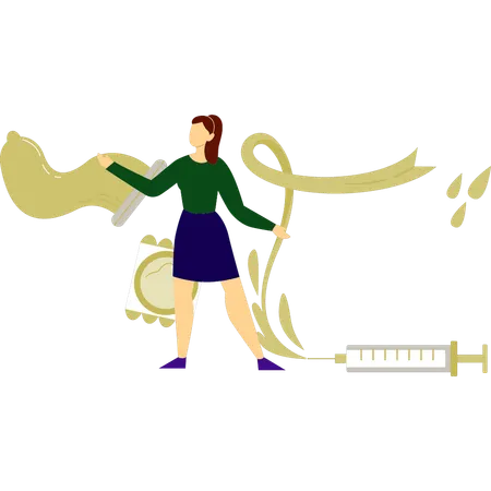 Frau präsentiert Welt-Aids-Tag  Illustration