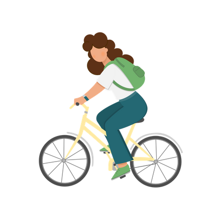 Frauen Radfahren  Illustration