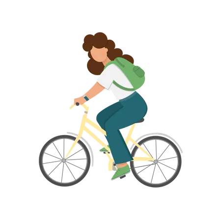 Frauen Radfahren  Illustration