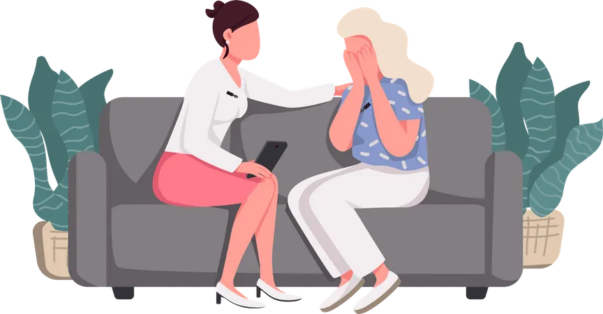 Frauen sitzen auf der Couch  Illustration