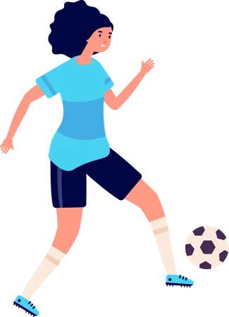 Frau spielt Fußball  Illustration