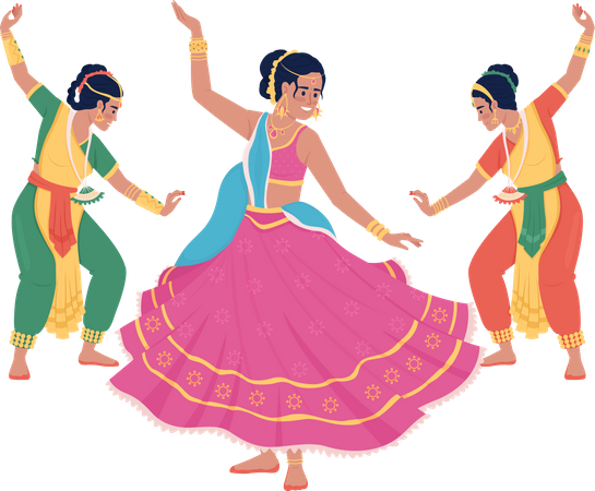 Frauen tanzen an Diwali  Illustration