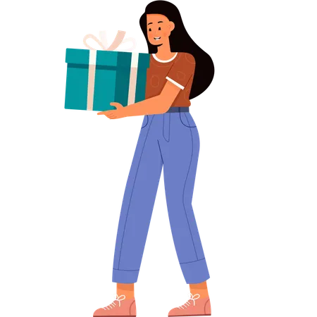 Frauen tragen Geschenke für Spender  Illustration